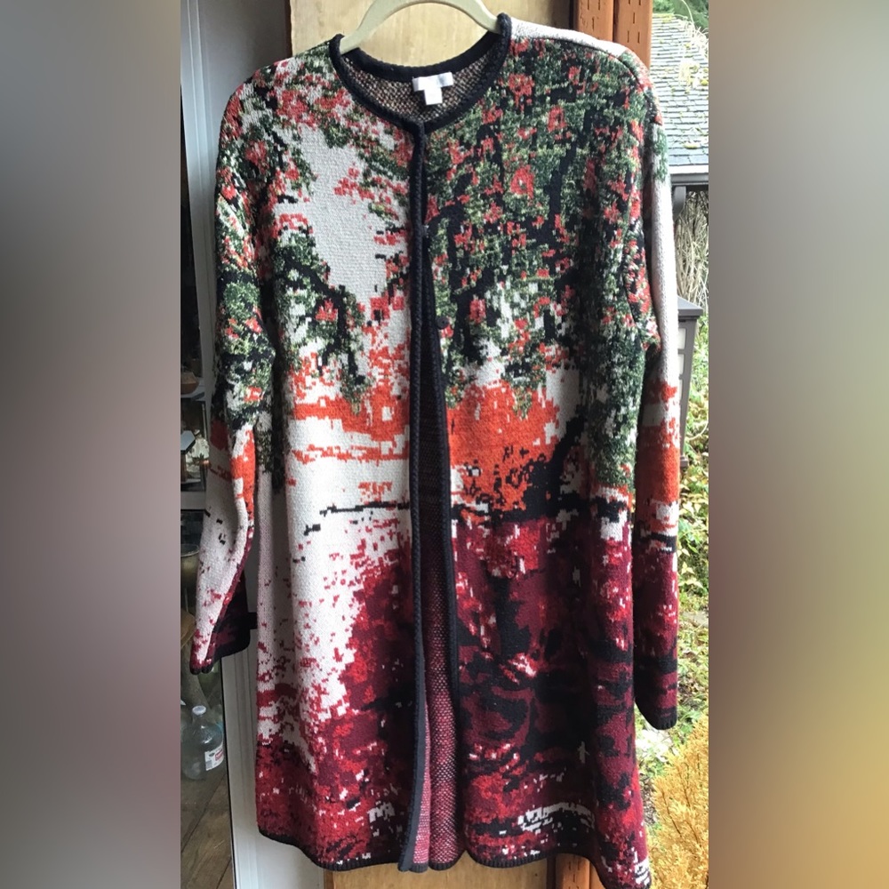 J. Jill Print Cotton Knit Jacket